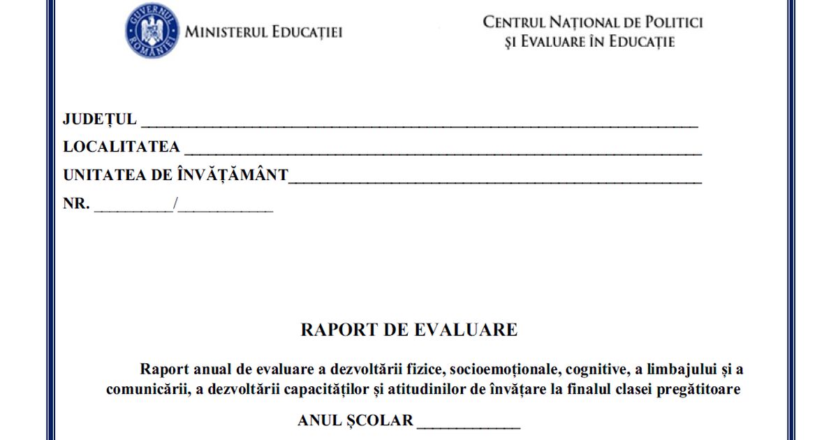 Raport de evaluare clasa pregatitoare: tot ce trebuie sa stie elevii la finalul anului scolar